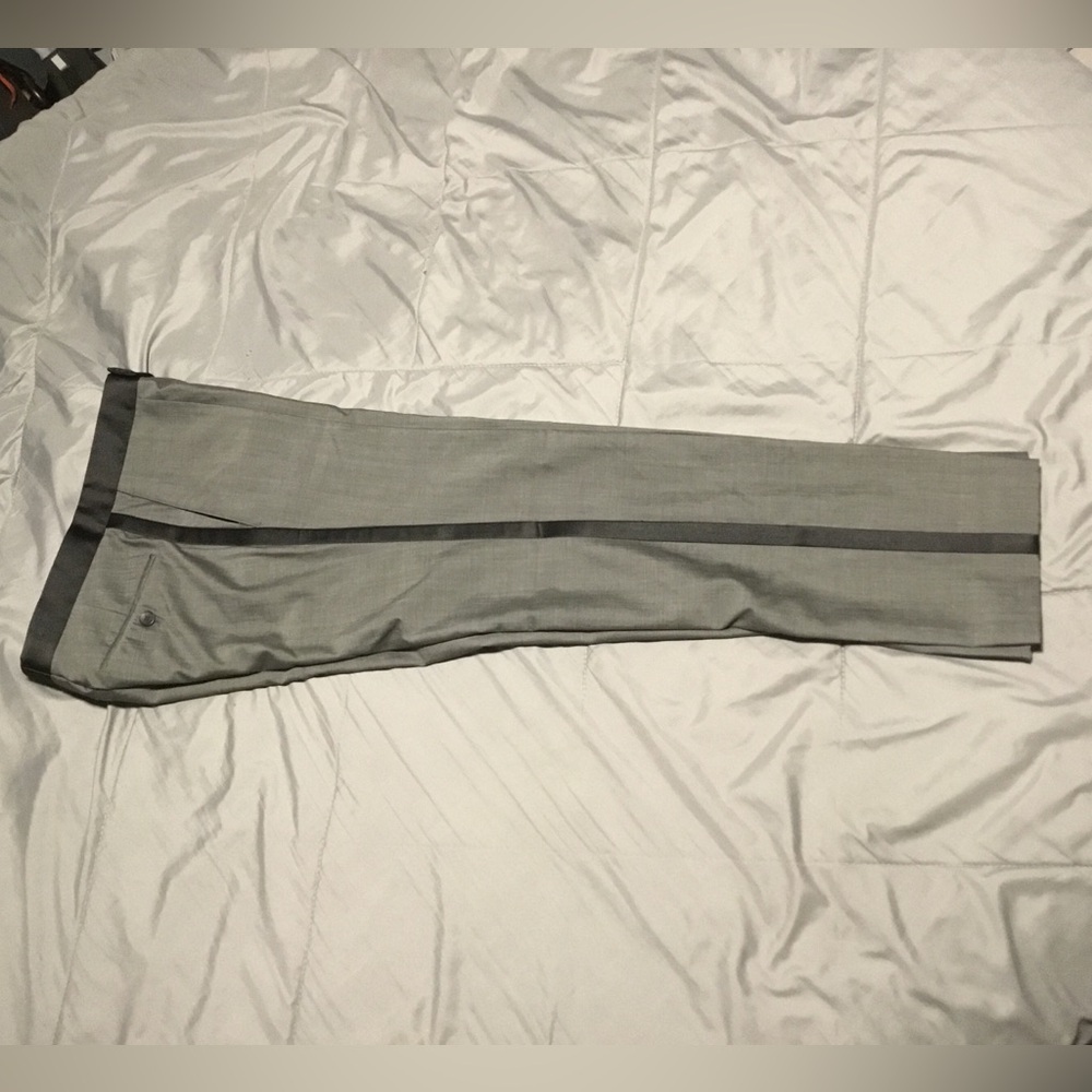 Ben Sherman Light Gray Dress Pants with Black Side Stripe